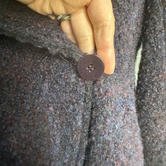 ZAC ZAC POSEN Camilla Cocoon Wrap Coat Women M Purple Natural Fibers Winter XS - Picture 7 of 16